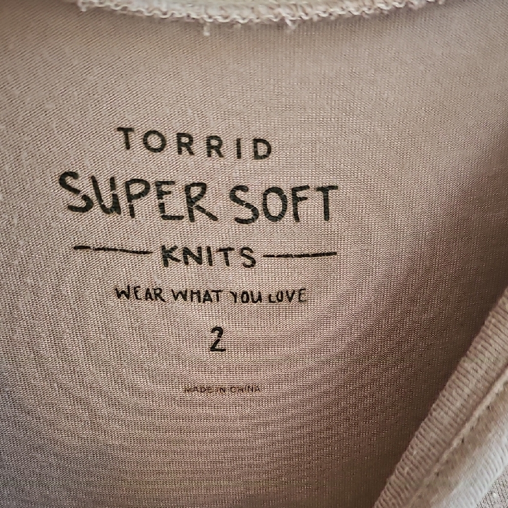 Torrid Super Soft Knit Top in Purple/Grey - Picture 2 of 4